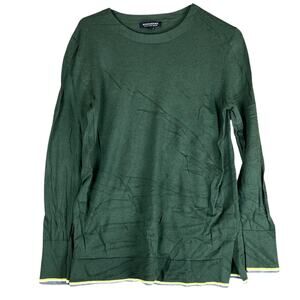 Banana Republic Womens Sweater Green 100% Extra Fine Merino Wool Long Sleeve M